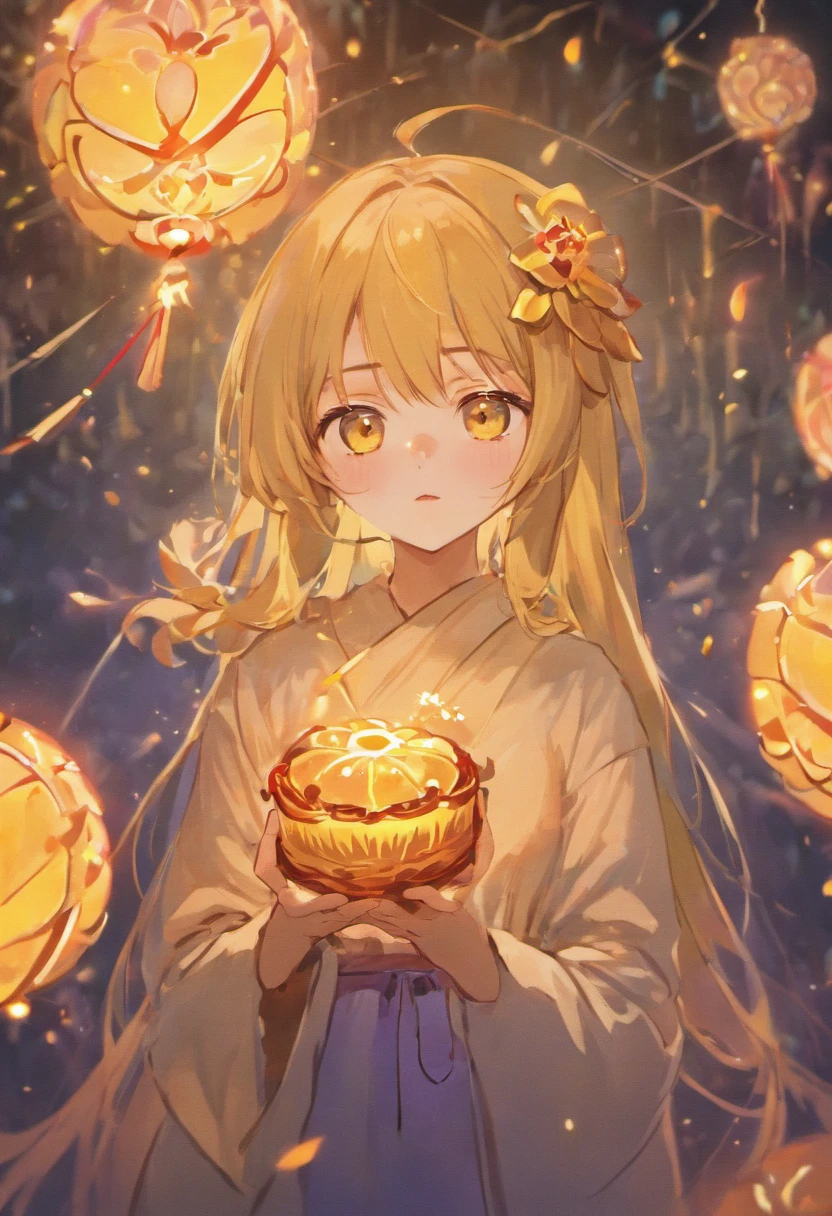 Mooncakes form a creative stage,Scene of the river flowing,Bright moon,best qualtiy,3D modeling rendering,C4D style,wide wide shot,8K,arafed picture of a girl with long straight deep dark purple hair, (((sparkling golden yellow eyes))), anime moe artstyle, cute expression, anime art style, cute anime girl portraits, marin kitagawa fanart, realistic anime art style, anime style portrait, beautiful anime art style, realistic anime artstyle, anime character portrait, ██full of expressions██, cute art style