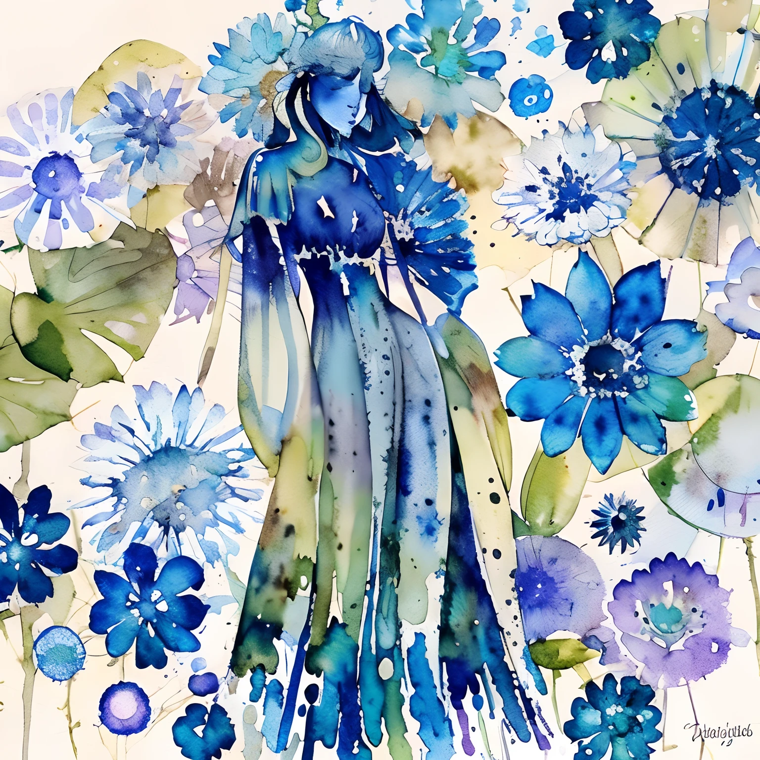 Blue lotus painting with splatter background and spray paint effect, by Eugeniusz Zak, Watercolor art, by Károly Lotz, Watercolor painting, watercolor painting style, watercolor detailed art, by Reuben Tam, watercolor digital painting, Watercolor Paint, Superbly detailed watercolor, Watercolor art, Grzegorz Rutkowski