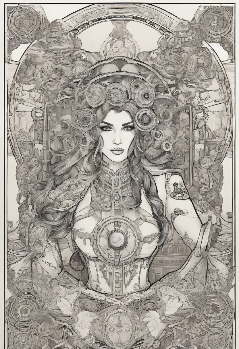 Anime girl coloring page from cyberpunk 2077