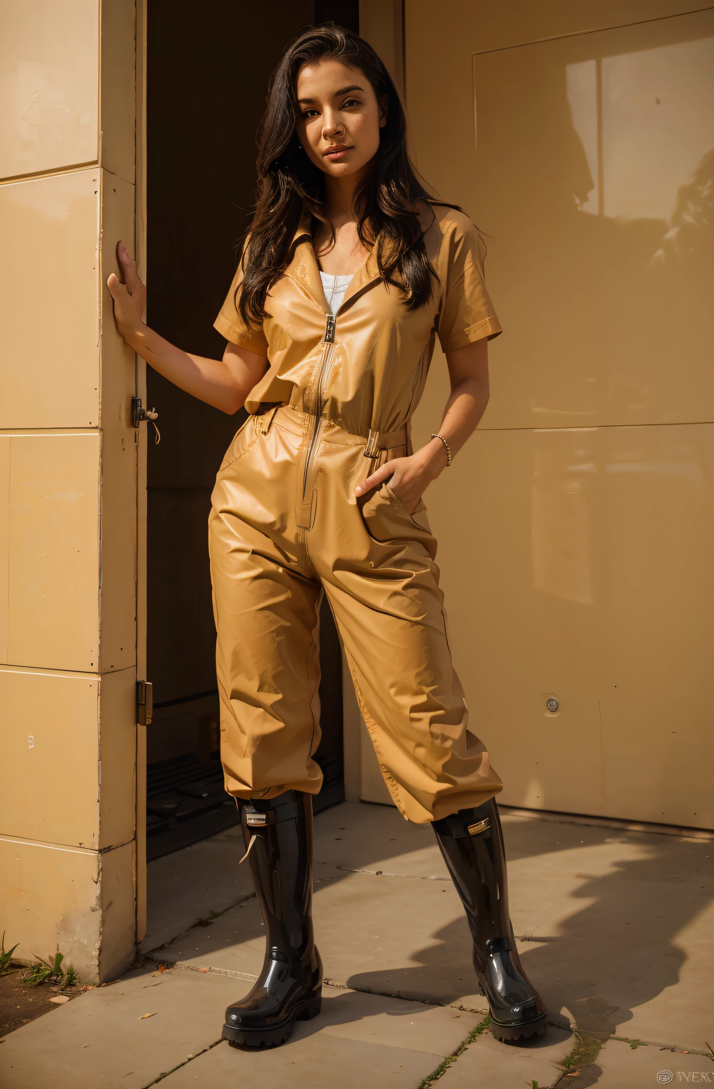 make her wear black Hunter rain boots