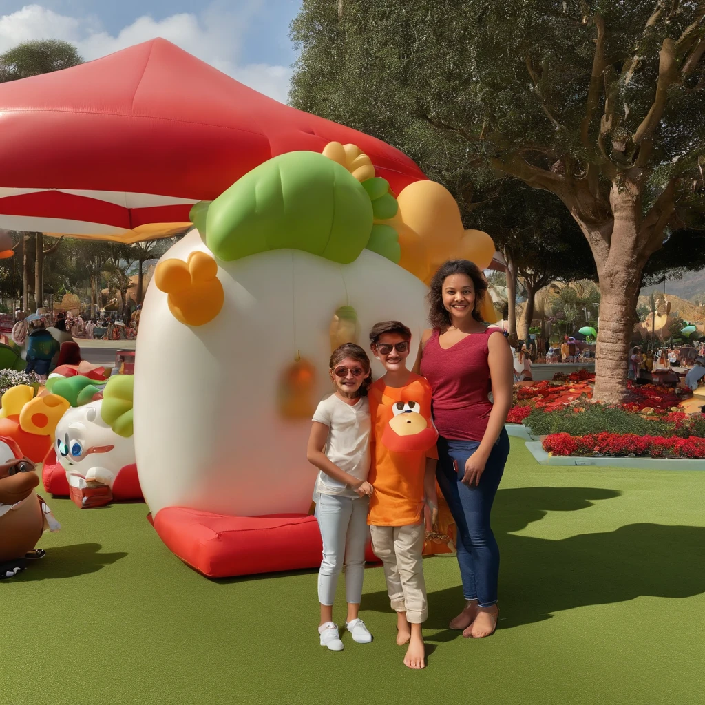 fofo, 可爱, menina sorridente comendo sorvete, doces voando ao seu redor, Pixar, Disney, Cinema lighting, jogos, 8k, Magic, amor, title "Parque da joy", Logo, Logo, Presentation, Disney, marca registrada, mercado, Logo, inflatable, trampolim