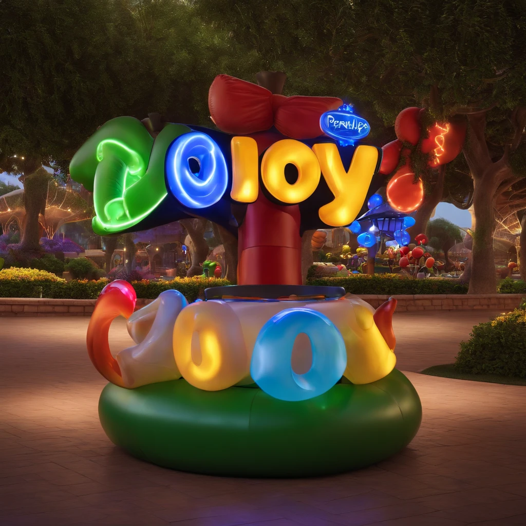 Pixar, Disney, Cinema lighting, jogos, 8k, Magic, amor, title "Parque da joy", Logo, Logo, Presentation, Disney, marca registrada, mercado, Logo, inflatable, trampolim, no deformed,