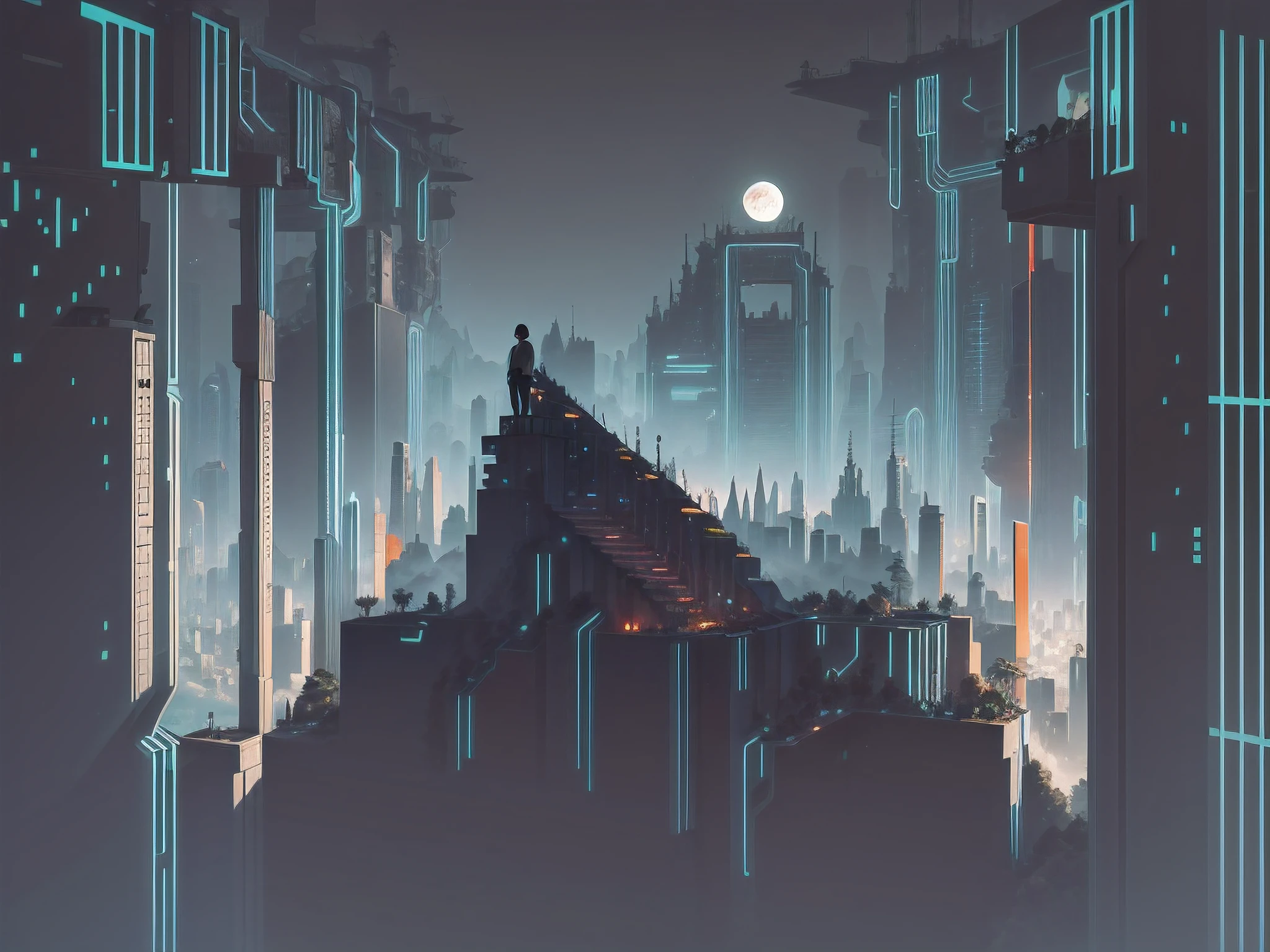 gris manifoldgarden transistor sable inside shadowofthecolossus mirrorsedge architecture evening nightsky overcast