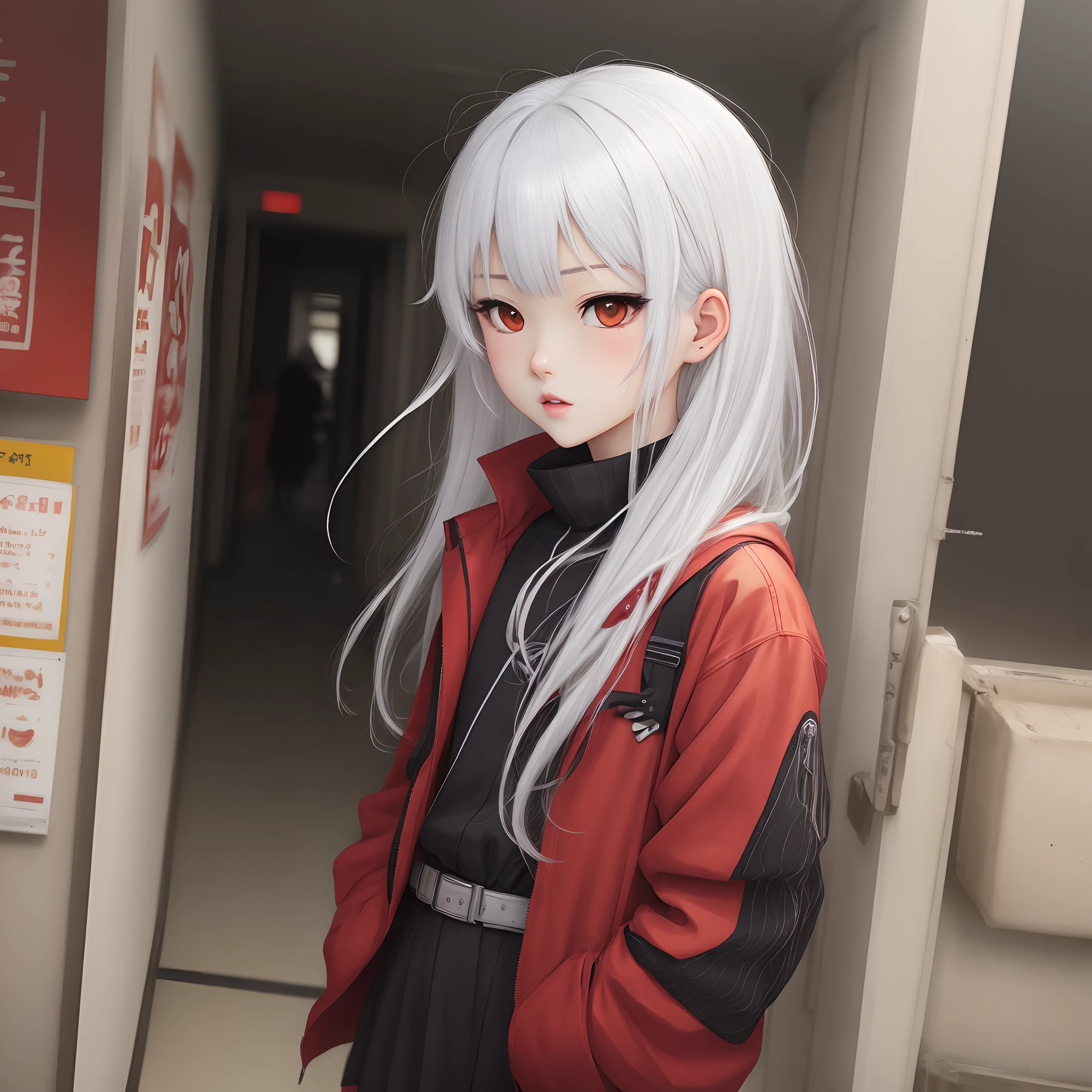 Anime character with white hair