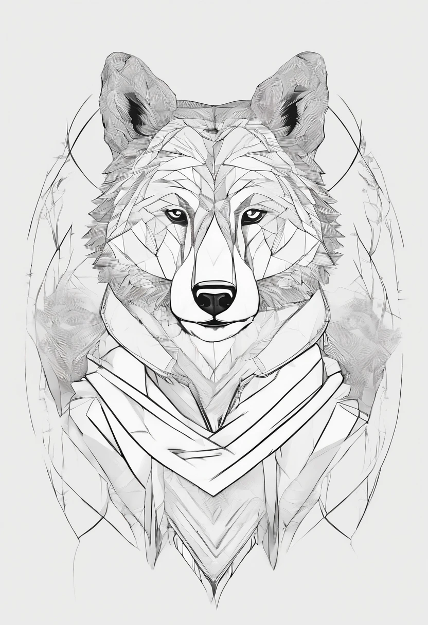 Create a hybrid bear anime boy with black hair and a white strand in the center with a wolfcut cut, lentes oscuros y piel clara