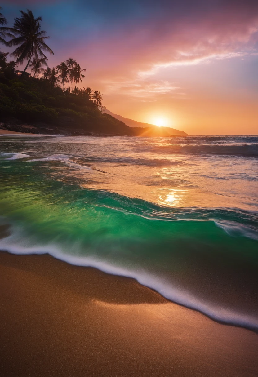 View of iridescent beach with iridescent rocks and palm trees at sunset, Rainbow Magical Beach, Rainbow colorful glow, beautiful sunset glow, colorful sunset, Iridescent glow wave, grand background, Rainbow glowing colors, Breathtaking iridescent colors, Make the iridescent water shine, Shows iridescent beaches at dusk, Bright glitter of iridescent colors, sunset glow, Clear neon water with iridescent colors, Incredible iridescent colors, beatiful backgrounds,Iridescent waves,Iridescent Sea,Iridescent sandy beaches,Rainbow Rocks,Iridescent sandy beaches,Rainbow Sand Beach,Iridescent waves,Stupid sandy beach,Iridescent waves,Stupid sandy beach,Iridescent waves