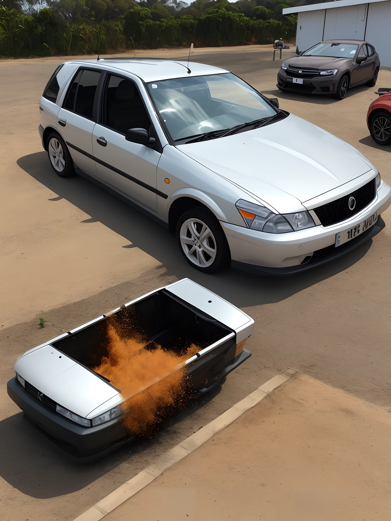 Carrinho de bombeiro em desenho