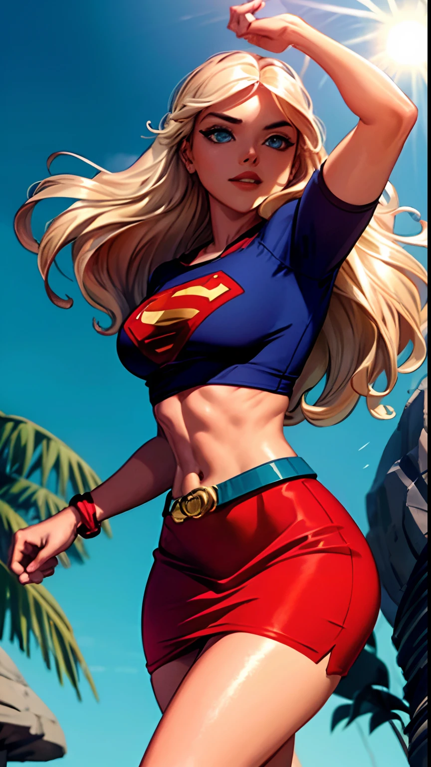 (tiro de cowboy), sfw, (obra-prima), (melhor qualidade: 1.0), (ultra highres: 1.0), olhos detalhados,
QUEBRAR
Supergirl, 1girl, cabelo loiro longo, no ar, voando
faixa de cabelo, \(azul\) crop top, mangas curtas, capa, red pencil skirt, luvas, botas
QUEBRAR
(morning sun, floresta linda, vista deslumbrante) voando em luz do dia, In your exotic sensual pose em qualquer lugar do mundo