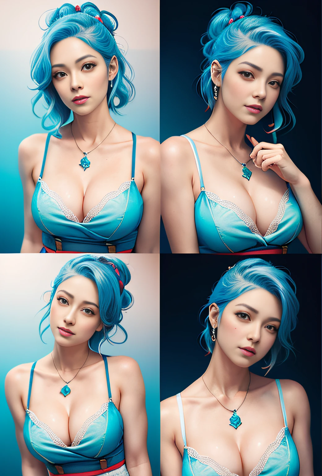 mulher arrogante com cabelos prateados e um top azul posando para uma foto, photorealistic anime girl rendering, arte cg anime suave, Ciborgue - com cabelo prateado, Advanced digital anime art, arte de anime digital, 3 d anime realista, arte de anime digital detalhada, mulher bonita sedutora do anime, menina sedutora, Artgerm. anime illustration, digital advanced anime art