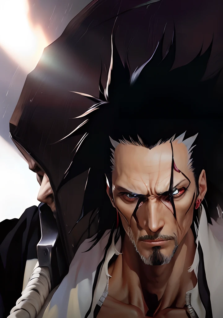 Hyperrealistic version of Kenpachi Zaraki, hyperdetailled, hyperrealistic