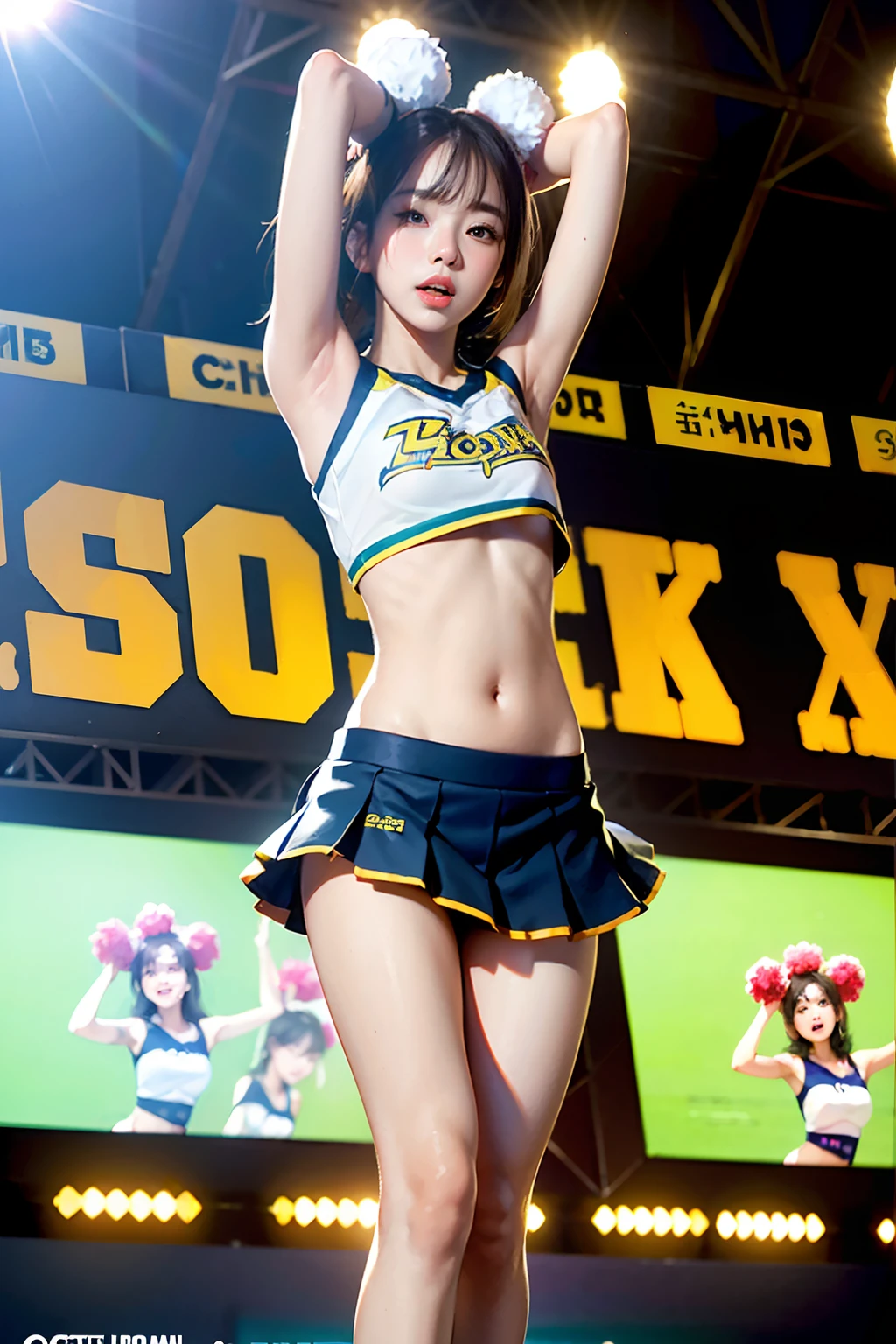 Cheerleader pompons and ara fetish cheerleaders in miniskirt cheering clothes, Raise your legs above your head with a high kick, So I can see my white panties.、Raise your legs high to show your panties、jaeyeon nam, Korean Girl, Hot with shining sun, sakimichan hdri, captured on canon eos r 6, trending at cgstation, Young skinny gravure idol, Trending on CGSTATION, 4K], Shot with Canon EOA 6 D Mark II, 4 k ]