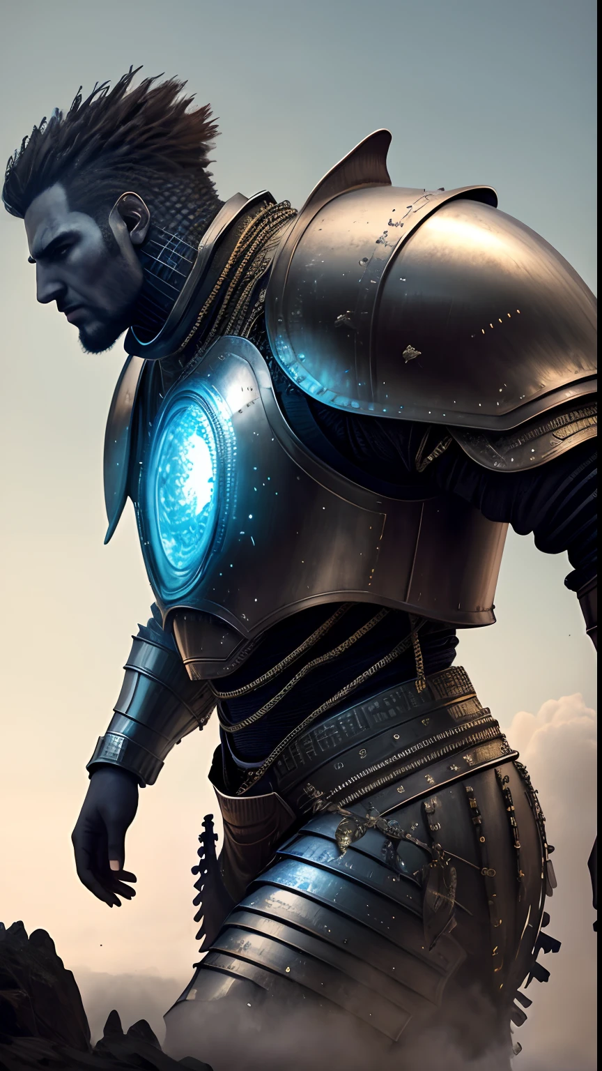 Animalrizz ((giant)) 10, masterpiece, highres, Absurd,photorealistic portrait, Parley_armature, Giant in armor ,Wear Parley_armature, Massive futuristic armor, running, move, Rocket propulsion,((from the side))