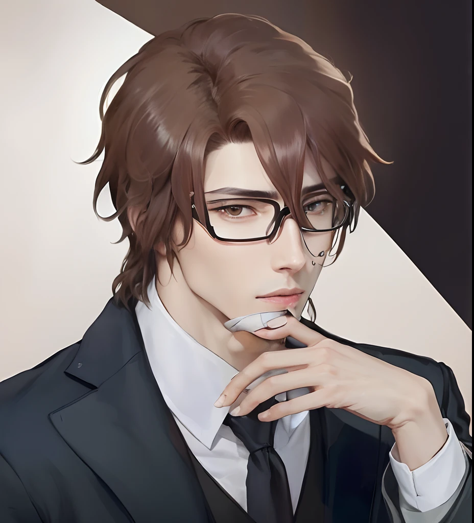 Hyperrealistic version of Sosuke Aizen, brown eyes, hyperdetailled, hyperrealistic