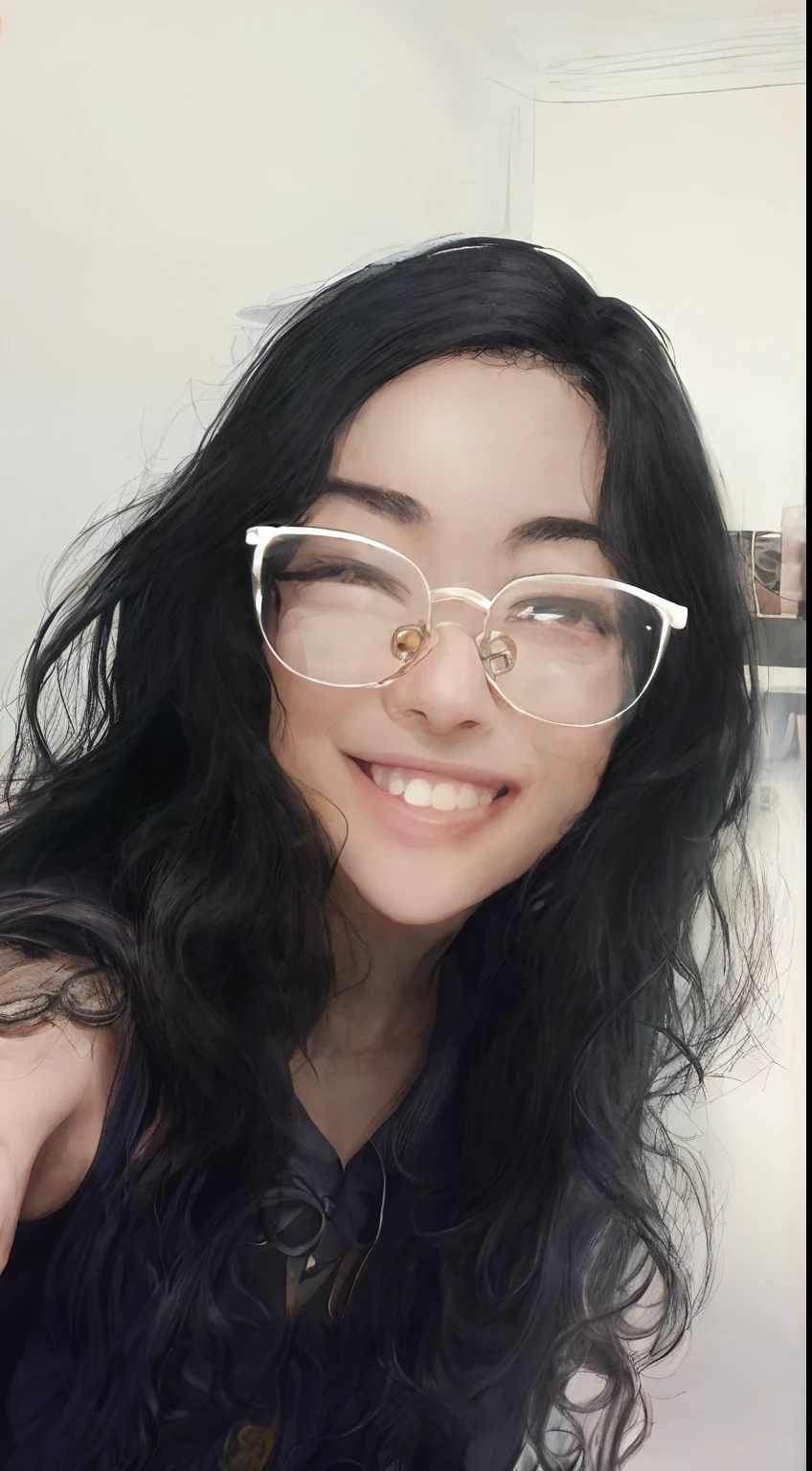 (realistic, high resolution:1.3), 1 girl with perfect figure, glasses, smile, ((pale white skin:1.3)) ,(((gigantic breasts:1.4))), looking at viewers, super fine face and eyes, long hair, white transparent lace veil: 1.2 , in bedroom, sit on the bed, , exposed cleavage, upper body, half body