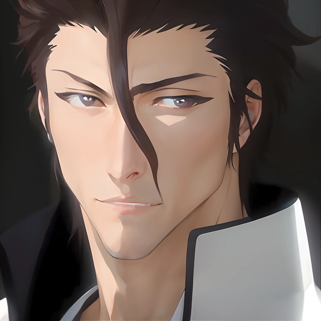 Hyperrealistic version of  Sosuke Aizen, hyperdetailled, hyperrealistic