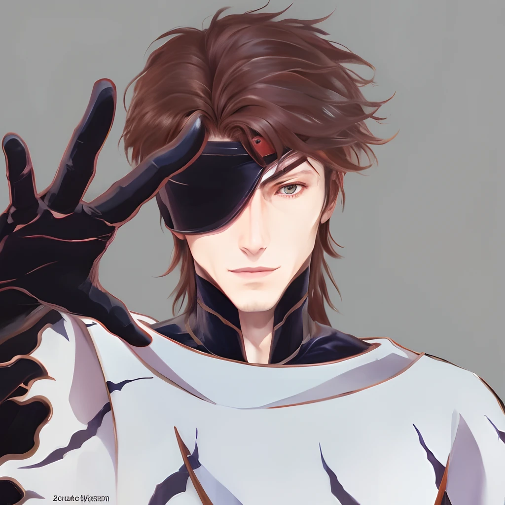Hyperrealistic version of Sosuke Aizen, hyperdetailled, hyperrealistic