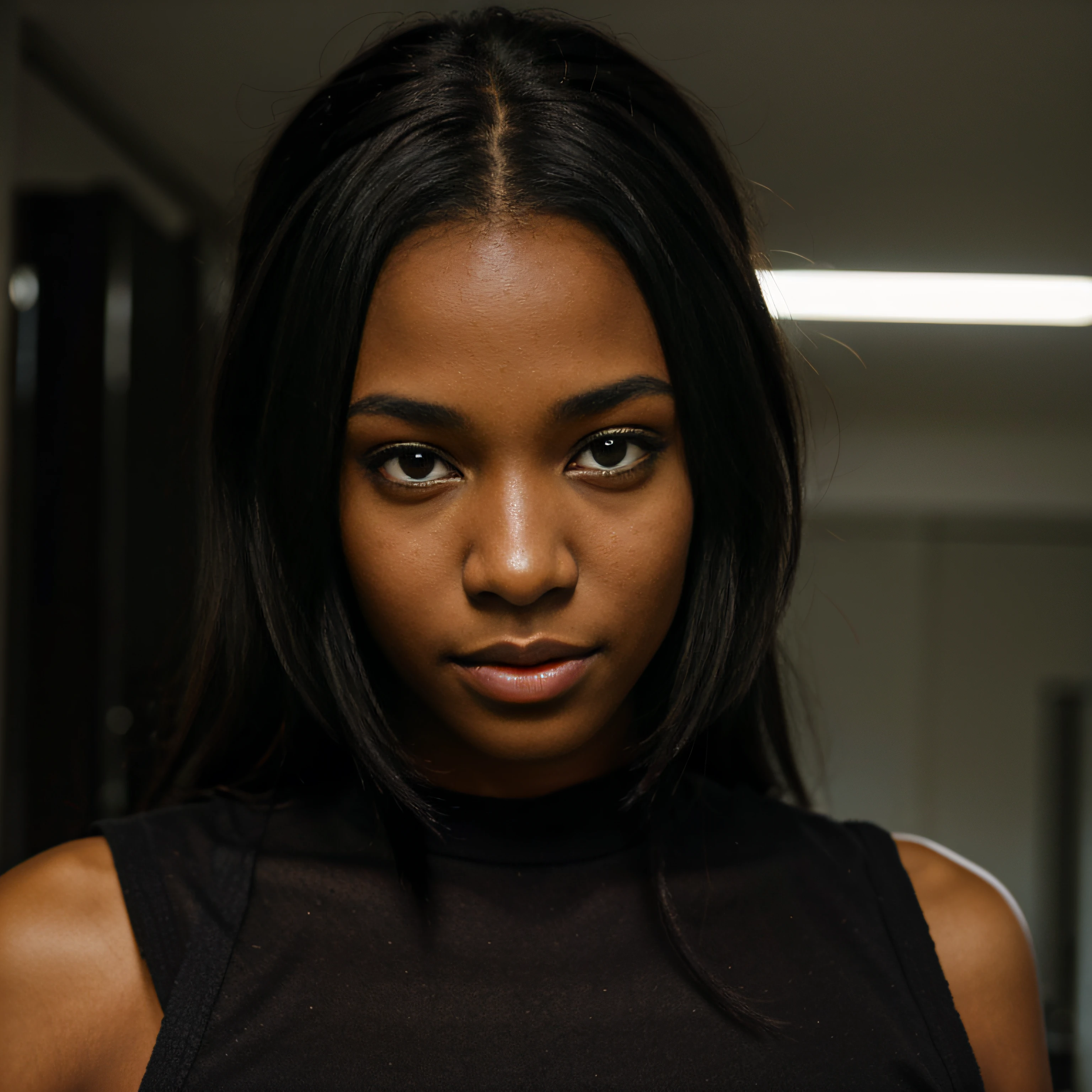 black georgous girl looking the camera