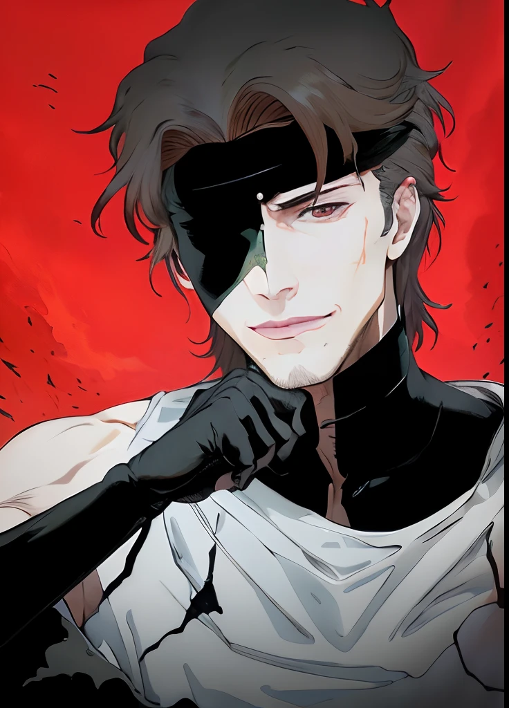 Hyperrealistic version of Sosuke Aizen, hyperdetailled, hyperrealistic