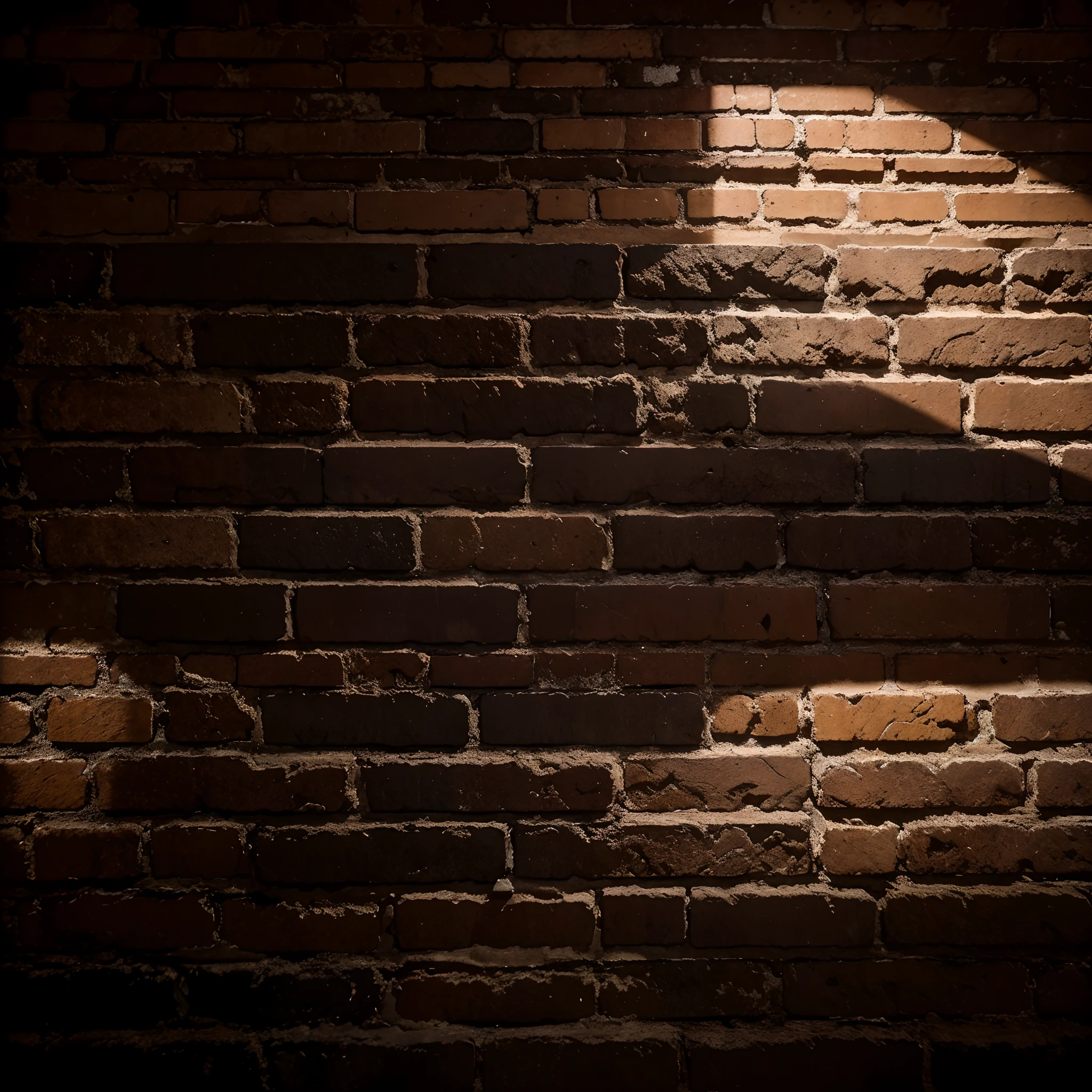 frontal close up brick wall as it overlooks an underground world surface is marked by a coarse texture and weathered edges, photograph captures this mesmerizing scene at night, vibrant ethereal glow upon the wall. The image is of exceptional quality, showcasing the rich details and textures of the brickwork , evoking a sense of mystery and intrigue.