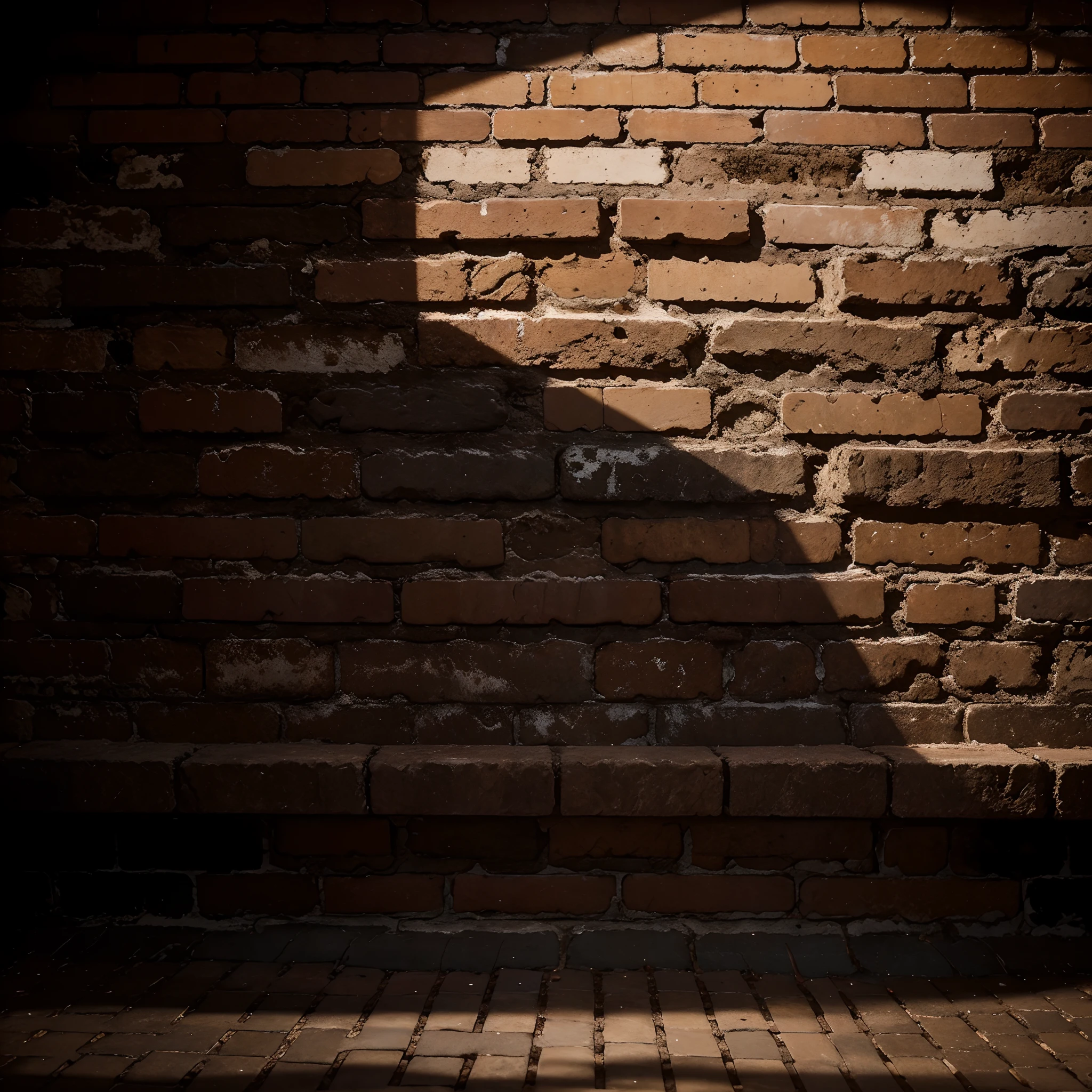 frontal close up brick wall as it overlooks an underground world surface is marked by a coarse texture and weathered edges,  photograph captures this mesmerizing scene at night,  vibrant ethereal glow upon the wall. The image is of exceptional quality, showcasing the rich details and textures of the brickwork , evoking a sense of mystery and intrigue.