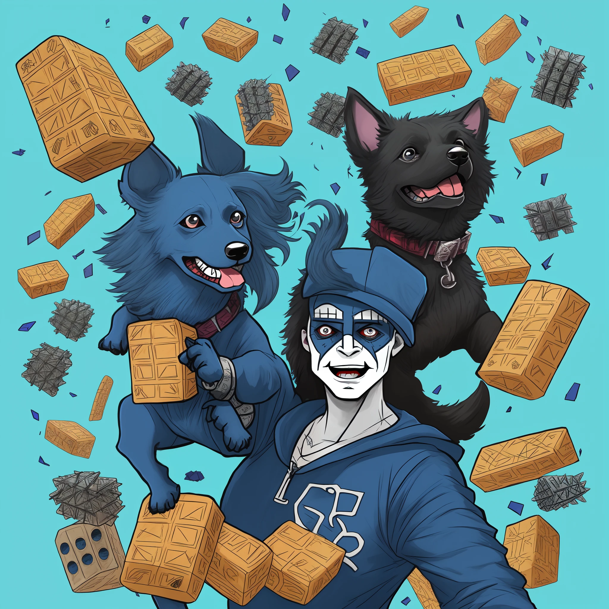 Bluey Australien dog cartoon fans as hellraiser cenobites.