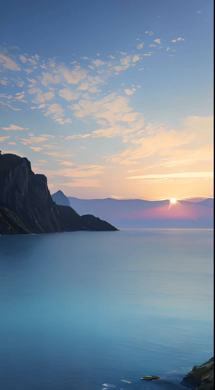 A work of art depicting the sky, without the influence of any clouds or other elements, only the calm blue sky, through the changes of light and shadow and delicate brushstrokes, it shows the changes and beauty of the sky in different time periods. The whole picture is simple and fresh, giving people Deep peaceful impression, monochrome, masterpiece, best quality, high quality, extremely detailed CG unity 8k wallpaper, oil painting, award winning photography, bokeh, depth of field, HDR, chromatic aberration, photorealism, very detailed, on artstation trending, trending on CGsociety, intricate, high detail, dramatic, midjourney art, volumetric lighting