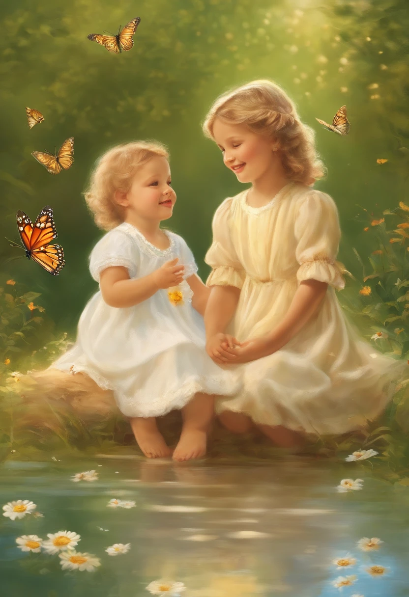 (best quality,highres:1.2),peaceful garden,joyful children,serene atmosphere,happy family,beautiful sunny day,calm and tranquil,harmonious colors,golden sunlight,happiness and laughter in the air,blissful moments,loving parents,playful activities,flower-filled meadow,endless joy and love,abundance of nature,butterflies dancing around,gentle breeze,whispering trees,flying birds and chirping crickets,innocence and purity,grateful hearts,divine presence,filled with blessings and grace,warmth and serenity,delightful giggles and smiles,overflowing with love and happiness,perfect harmony and peace,filled with God's love.