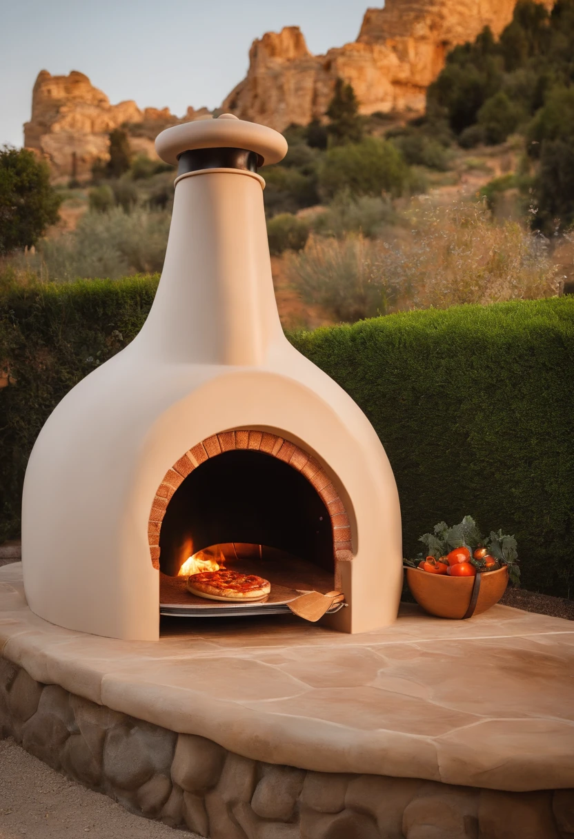 Create an antoni Gaudí trencadís-style pizza oven