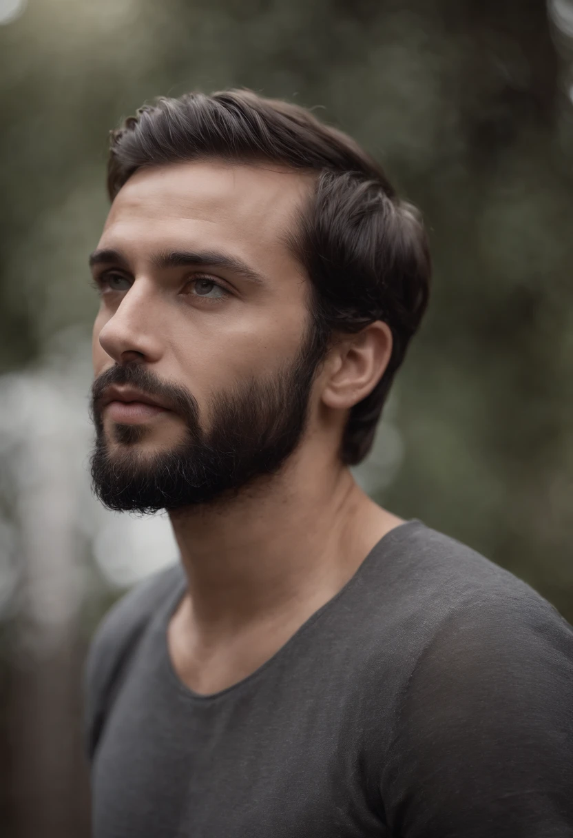 (homem negro com cabelos brancos e barba curta), (olhos brancos brilhantes),