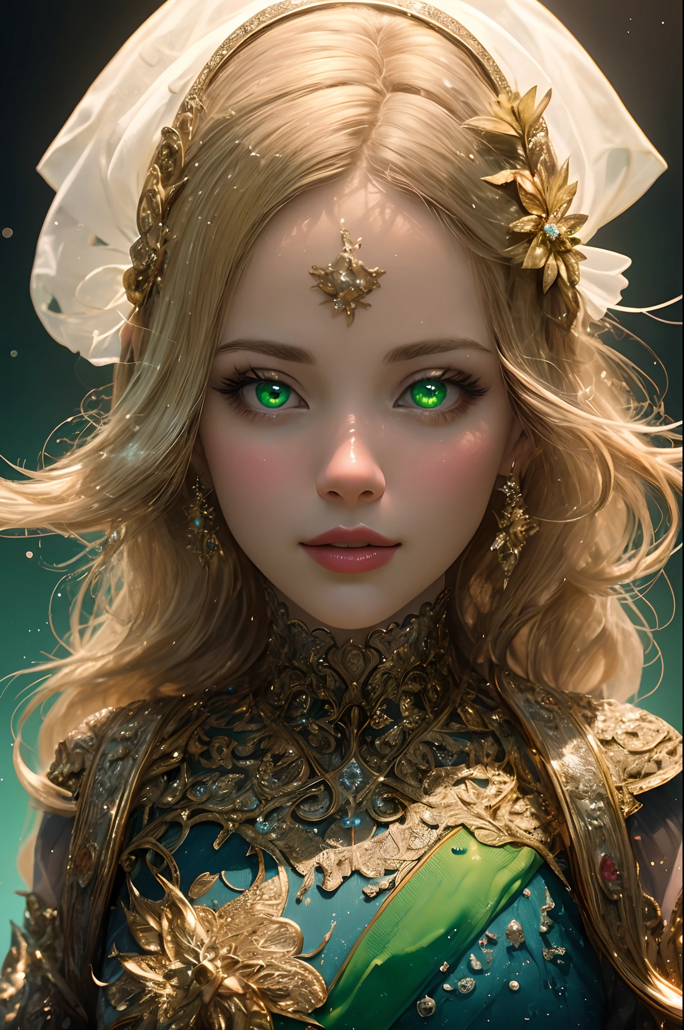 Immerse yourself in the elegance and sophistication of a beautiful blonde girl with sparkling green eyes captivating. Use 3D and 8K Octane display to create a highly realistic depiction of her detailed face. Intricate fine details and seamless display style, Along with Studio De Cinematic Lighting, This artwork will make a real masterpiece. Be ready to splash on ArtStation as you become a leader in the digital art community.