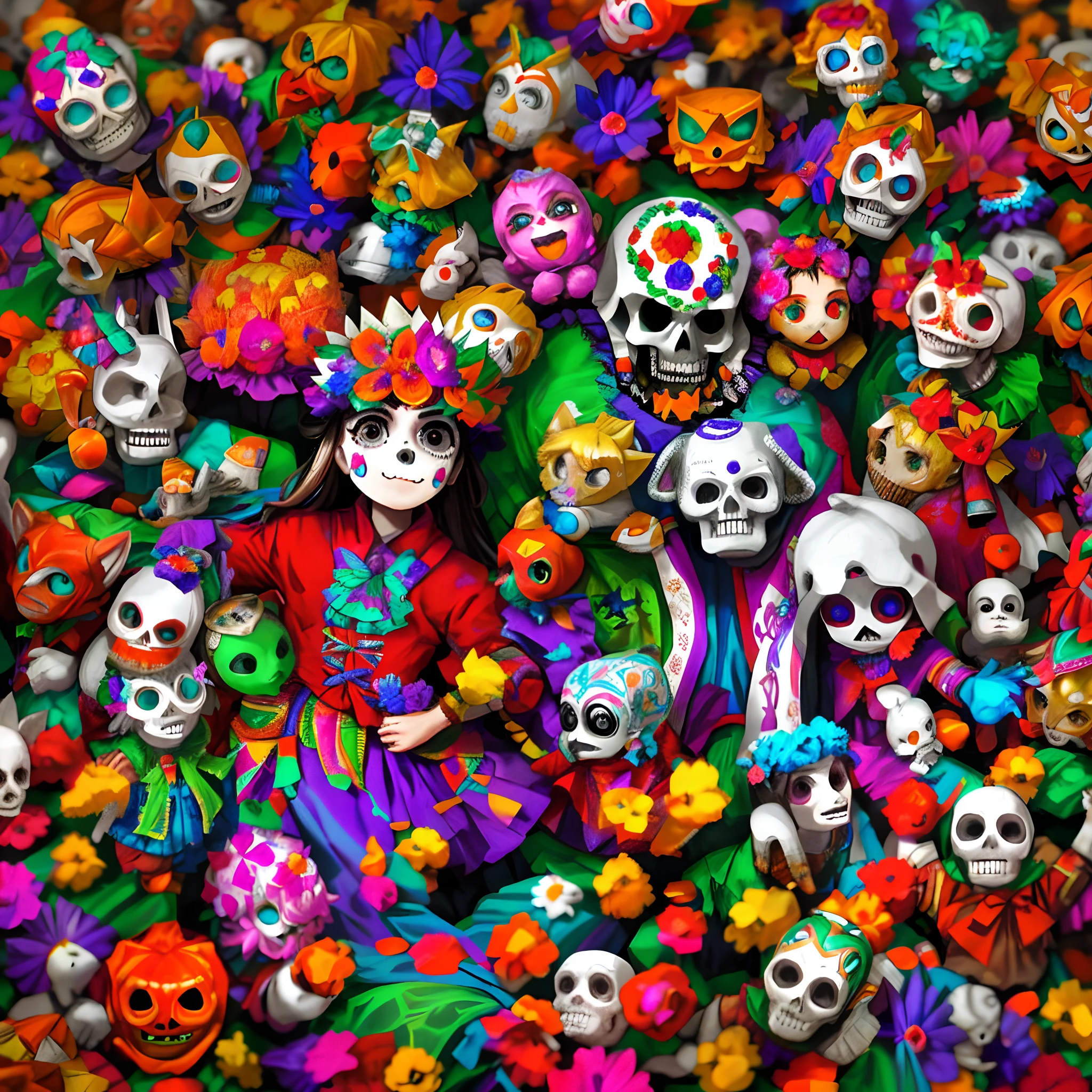 Dia de muertos mexico altares y luchadores