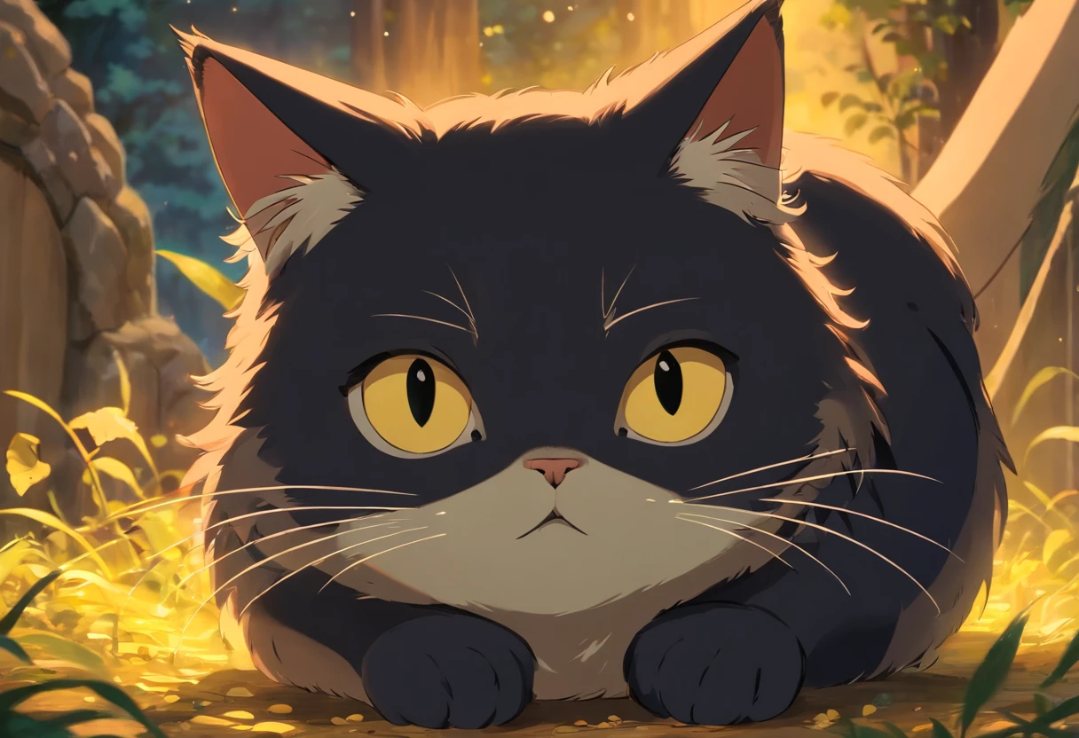 animal, gato, gato preto, ghibli studio, desenho, gato preto, fantasia, animal