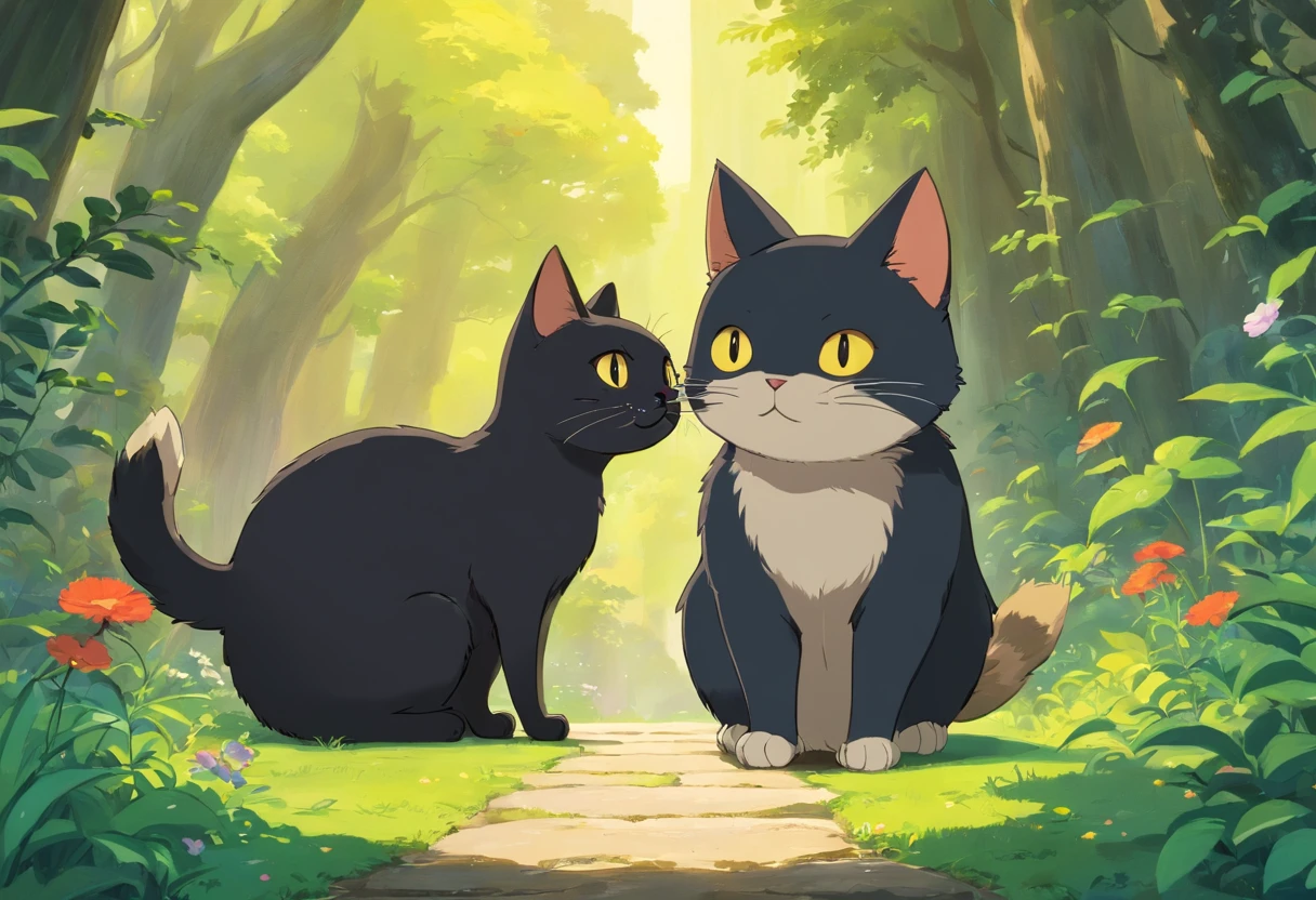 bicho, Gato, Gato preto, ghibli studio, desenho, Gato preto, fantasia, bicho, gato sem calda