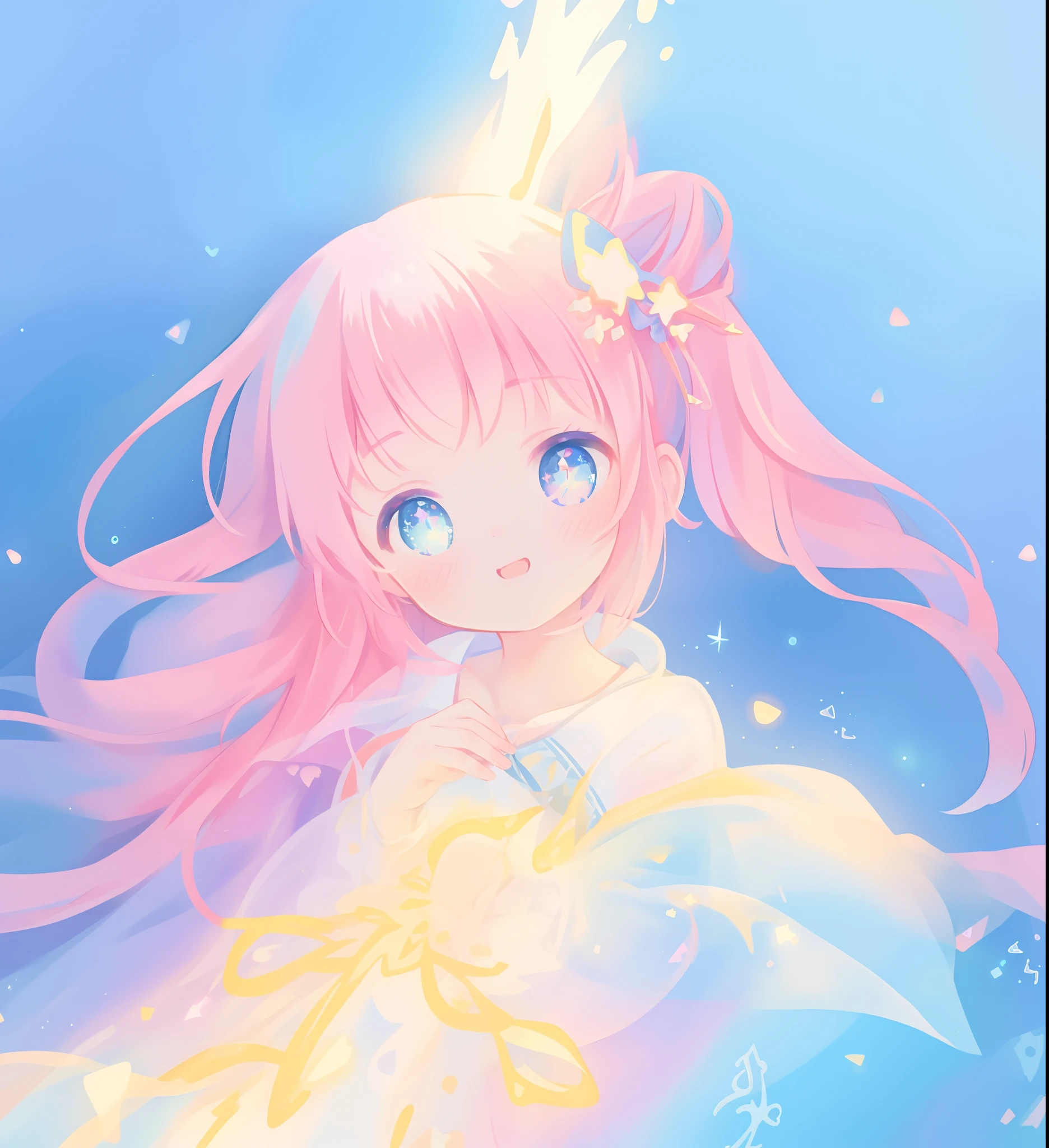 beautiful girl, flowing colorful dress, vibrant pastel colors, (colorful), long flowing colorful hair, magical lights, sparkling magical liquid, inspired by Glen Keane, inspired by Lois van Baarle, disney art style, by Lois van Baarle, glowing aura around her, by Glen Keane, jen bartel, glowing lights! digital painting, flowing glowing hair, glowing flowing hair, beautiful digital illustration, fantasia background, whimsical, magical, fantasy, ((beautiful face)), ((masterpiece, best quality)), intricate details, highly detailed, sharp focus, 8k resolution, sparkling detailed eyes, liquid watercolor