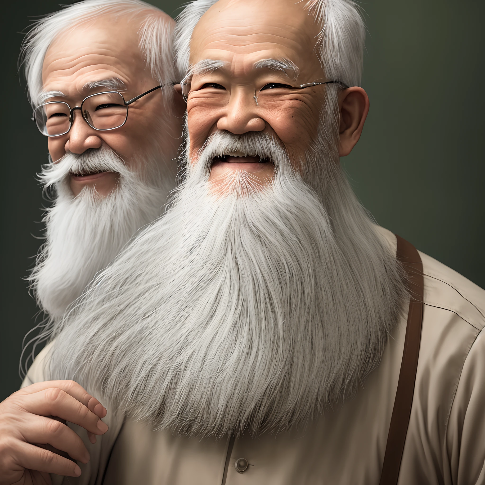 Old man,Asian people,Long white beard,8k pixels