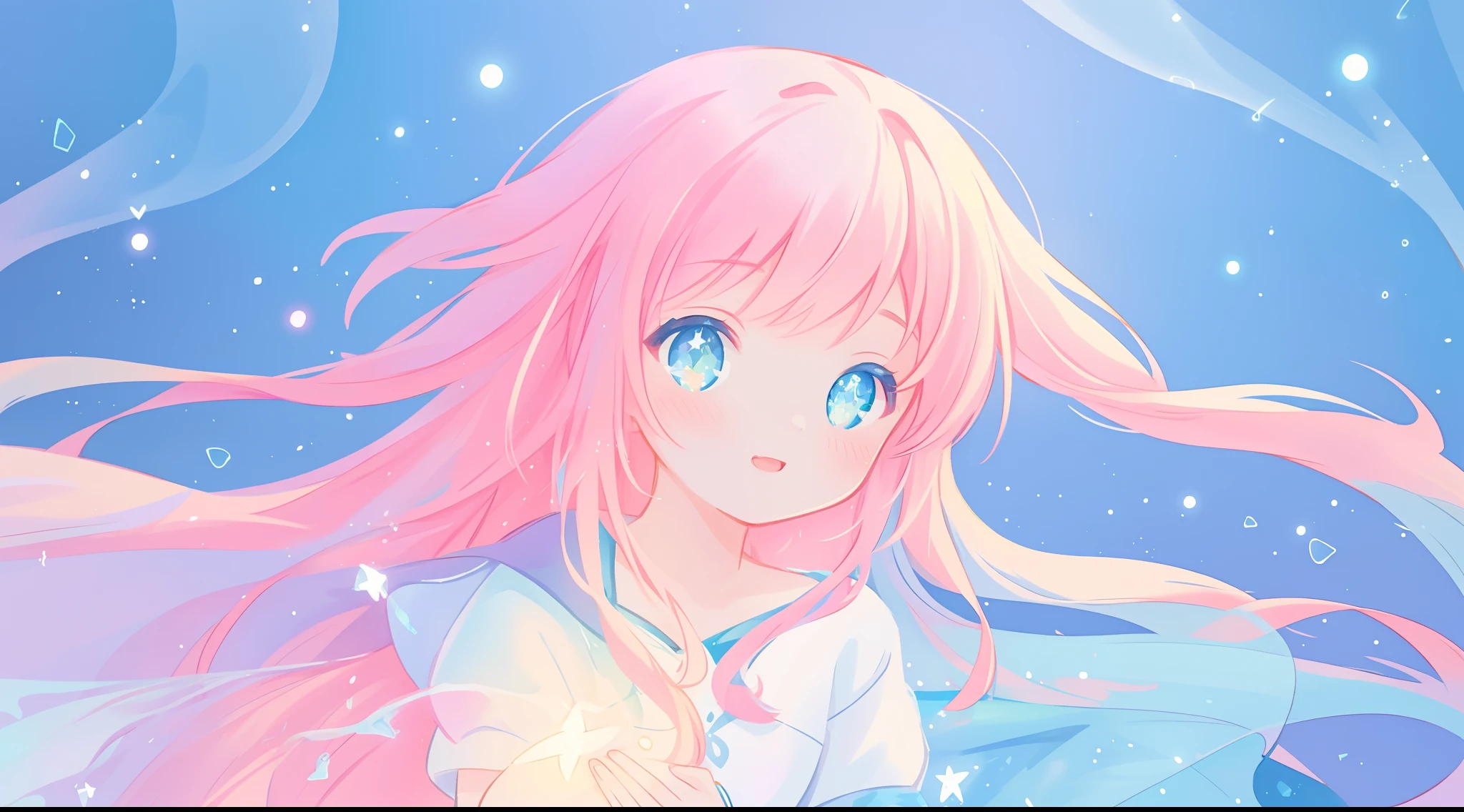 beautiful girl, flowing colorful dress, vibrant pastel colors, (colorful), long flowing colorful hair, magical lights, sparkling magical liquid, inspired by Glen Keane, inspired by Lois van Baarle, disney art style, by Lois van Baarle, glowing aura around her, by Glen Keane, jen bartel, glowing lights! digital painting, flowing glowing hair, glowing flowing hair, beautiful digital illustration, fantasia background, whimsical, magical, fantasy, ((beautiful face)), ((masterpiece, best quality)), intricate details, highly detailed, sharp focus, 8k resolution, sparkling detailed eyes, liquid watercolor