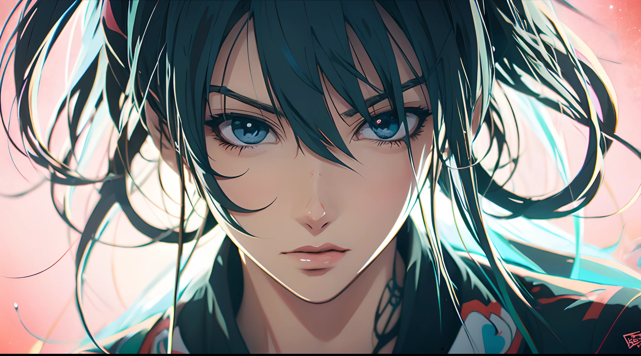 Menina anime com cabelo azul e colete vermelho com olhos azuis, estilo anime 4K, Anime Art Wallpaper 8K, arte de anime digital detalhada, badass anime 8 k, arte de anime digital, Anime Art Wallpaper 4K, Anime Art Wallpaper 4K, arte digital estilo anime, Papel de parede anime 4k, estilo anime. 8k, 4k anime wallpapers, Anime Wallpaper 4k