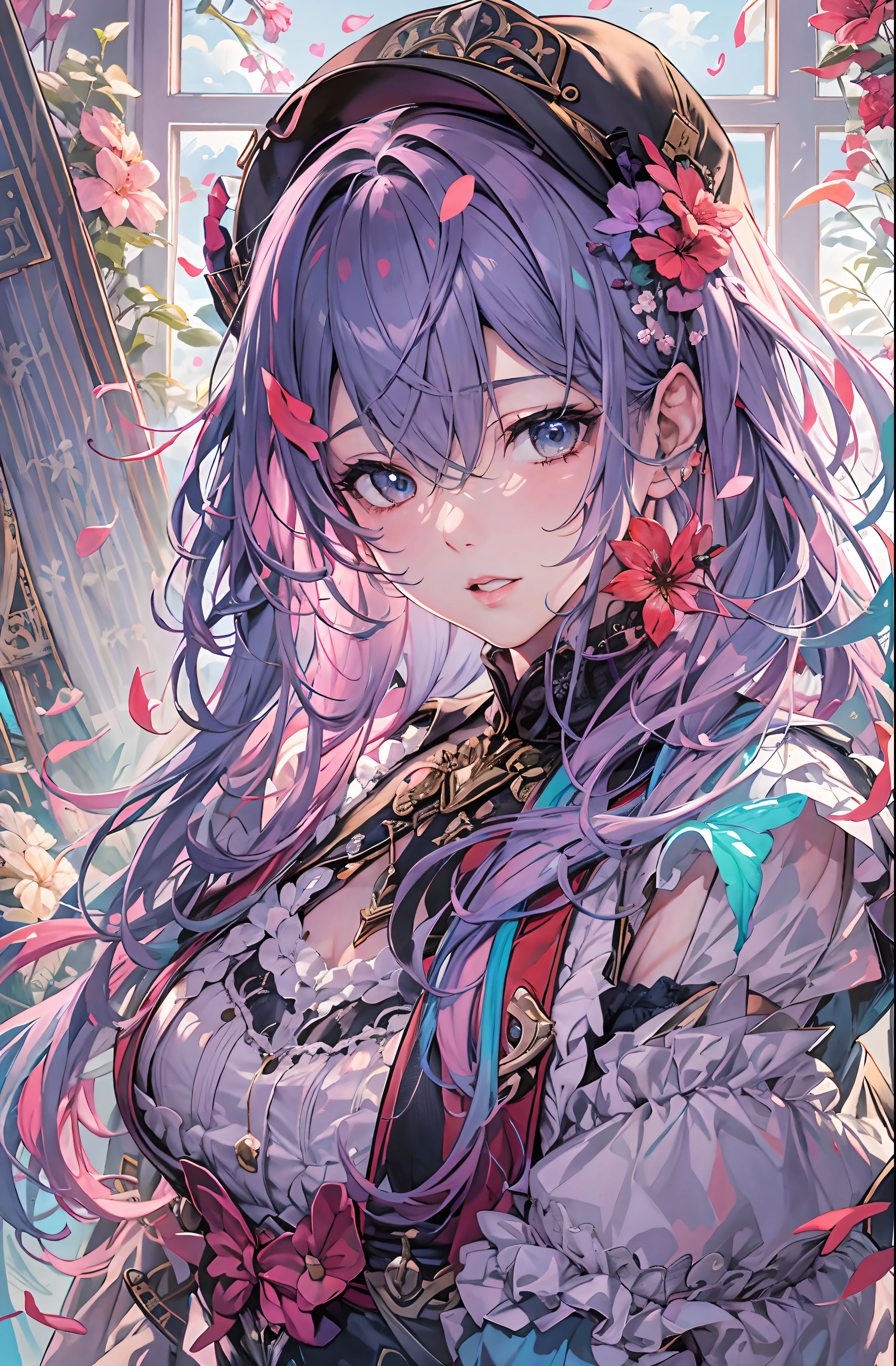 tmasterpiece、top-quality、ultra - detailed、offcial art、aestheticly pleasing、1girl in、Fault art:1.5、extremely colorful:1.5