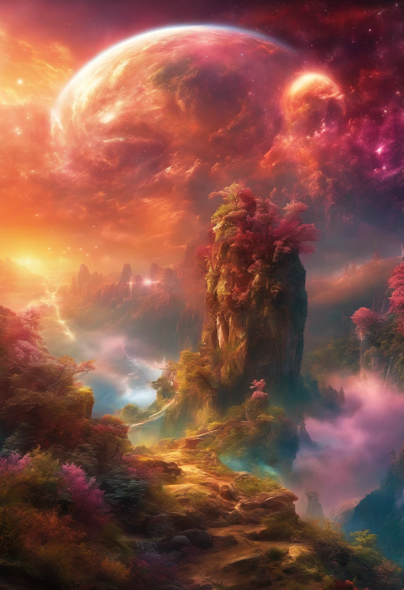 (best quality,8k,highres,masterpiece:1.2),ultra-detailed,(realistic,photorealistic,photo-realistic:1.37),fascinating scenery,energetic,awe-inspiring,cosmic energy, Magical