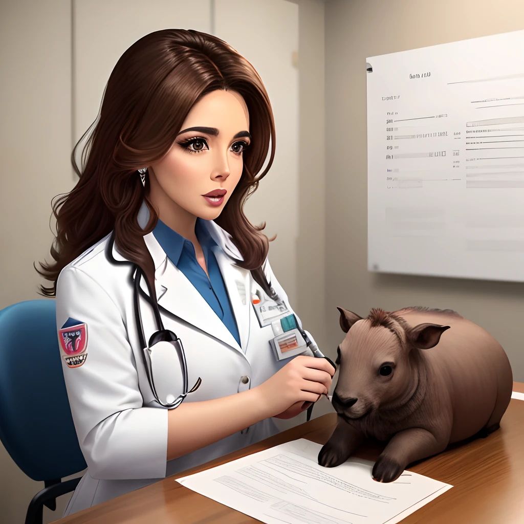 Galilea montijo, veterinaria, vaquera, diagnosticando un toro
