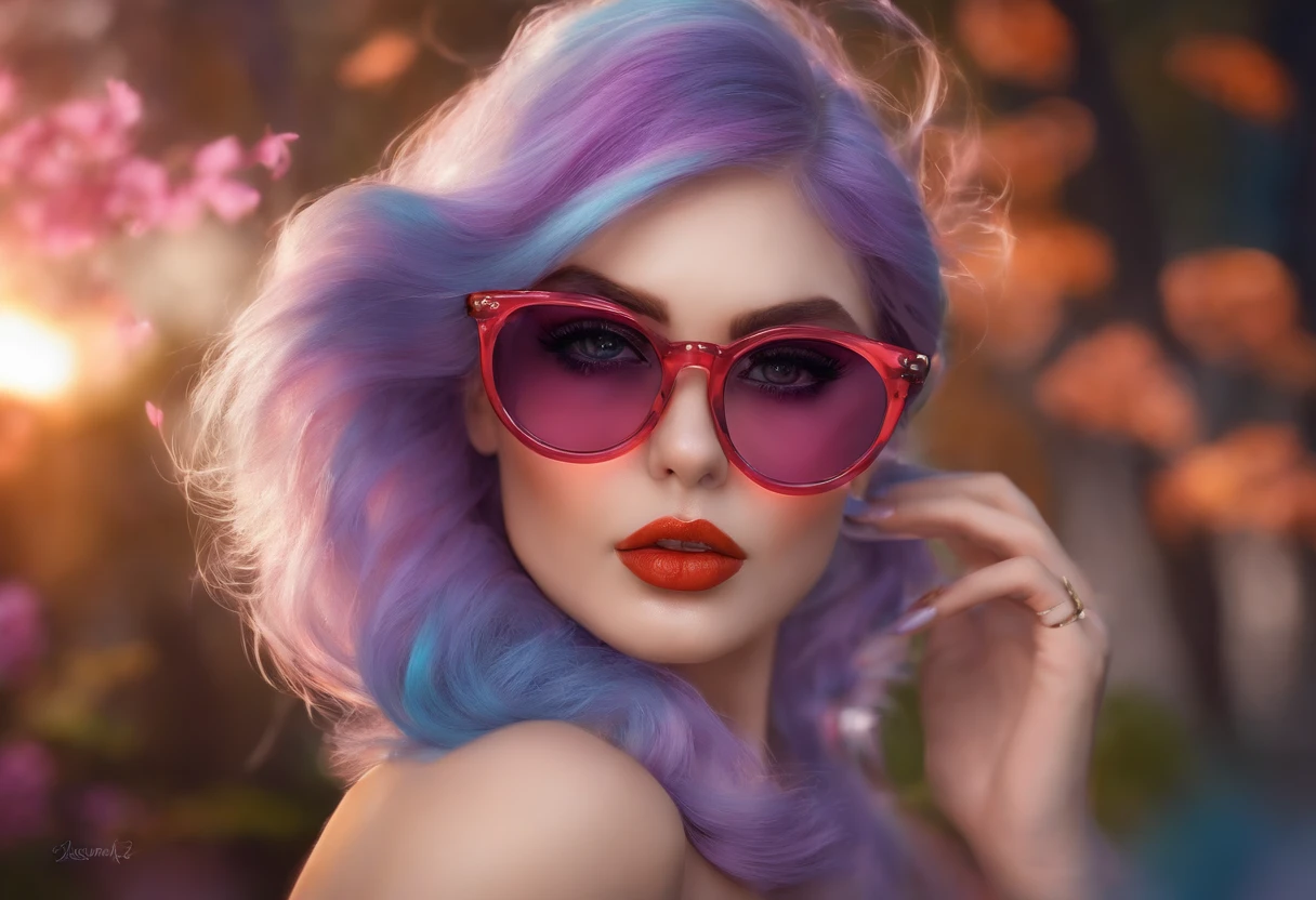 NSFW girl with cum on her face wearing glasses big breasted