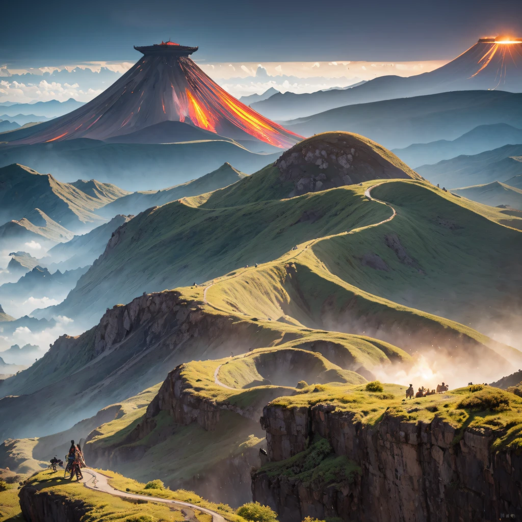 a volcano erupts,Fly into the fairy world, Chance encounter with Liu Hanshu, He saw in him his former self, It was decided to take him as an apprentice, Teach him how to protect himself, But because of the Tibetan star map, He established relationships with the Liu family and the Jade Sword Sect, It opens with the death of Liu Hanshu, Qin Yu embarked on the road of confrontation with a strong enemy, Working hard, Make yourself stronger, Stick to your own core path of justice, I also want to protect the people I care about, The three brothers took off, And embarked on a long journey to find a good brother, Qin Yu, Where are Xiao Hei and Hou Fei(volcanoes)Climb the streets(Latter-day volcano)eyes filled with angry,He clenched his fists,Rush up,Deliver a fatal blow to your opponent,full bodyesbian,Full Body Male Mage 32K(Masterpiece Canyon Ultra HD)Long flowing black hair,Campsite size,zydink, The wounded lined up in the streets(Volcanic canyons)Climb the streets, The scene of the explosion(Gap Fire Valley), (Linen batik scarf), Angry fighting stance, looking at the ground, Batik linen bandana, Chinese python pattern long-sleeved garment, canyons(Abstract propylene splash:1.2), Dark clouds lightning background,Sprinkled with gold volcanoes(realisticlying:1.4),Black color hair,Flour fluttering,rainbow background, A high resolution, the detail, RAW photogr, Sharp Re, Nikon D850 Film Stock Photo by Jefferies Lee 4 Kodak Portra 400 Camera F1.6 shots, Rich colors, ultra-realistic vivid textures, Dramatic lighting, Unreal Engine Art Station Trend, cinestir 800,Volcano Black,(((volcano valley)))The wounded lined up in the streets(Valley volcano)Climb the streets,Movie master real-time image quality
