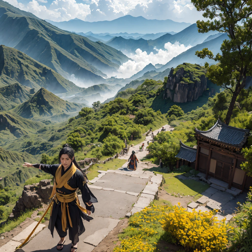a volcano erupts,Fly into the fairy world, Chance encounter with Liu Hanshu, He saw in him his former self, It was decided to take him as an apprentice, Teach him how to protect himself, But because of the Tibetan star map, He established relationships with the Liu family and the Jade Sword Sect, It opens with the death of Liu Hanshu, Qin Yu embarked on the road of confrontation with a strong enemy, Working hard, Make yourself stronger, Stick to your own core path of justice, I also want to protect the people I care about, The three brothers took off, And embarked on a long journey to find a good brother, Qin Yu, Where are Xiao Hei and Hou Fei(volcanoes)Climb the streets(Latter-day volcano)eyes filled with angry,He clenched his fists,Rush up,Deliver a fatal blow to your opponent,full bodyesbian,Full Body Male Mage 32K(Masterpiece Canyon Ultra HD)Long flowing black hair,Campsite size,zydink, The wounded lined up in the streets(Volcanic canyons)Climb the streets, The scene of the explosion(Gap Fire Valley), (Linen batik scarf), Angry fighting stance, looking at the ground, Batik linen bandana, Chinese python pattern long-sleeved garment, canyons(Abstract propylene splash:1.2), Dark clouds lightning background,Sprinkled with gold volcanoes(realisticlying:1.4),Black color hair,Flour fluttering,rainbow background, A high resolution, the detail, RAW photogr, Sharp Re, Nikon D850 Film Stock Photo by Jefferies Lee 4 Kodak Portra 400 Camera F1.6 shots, Rich colors, ultra-realistic vivid textures, Dramatic lighting, Unreal Engine Art Station Trend, cinestir 800,Volcano Black,(((volcano valley)))The wounded lined up in the streets(Valley volcano)Climb the streets,Movie master real-time image quality