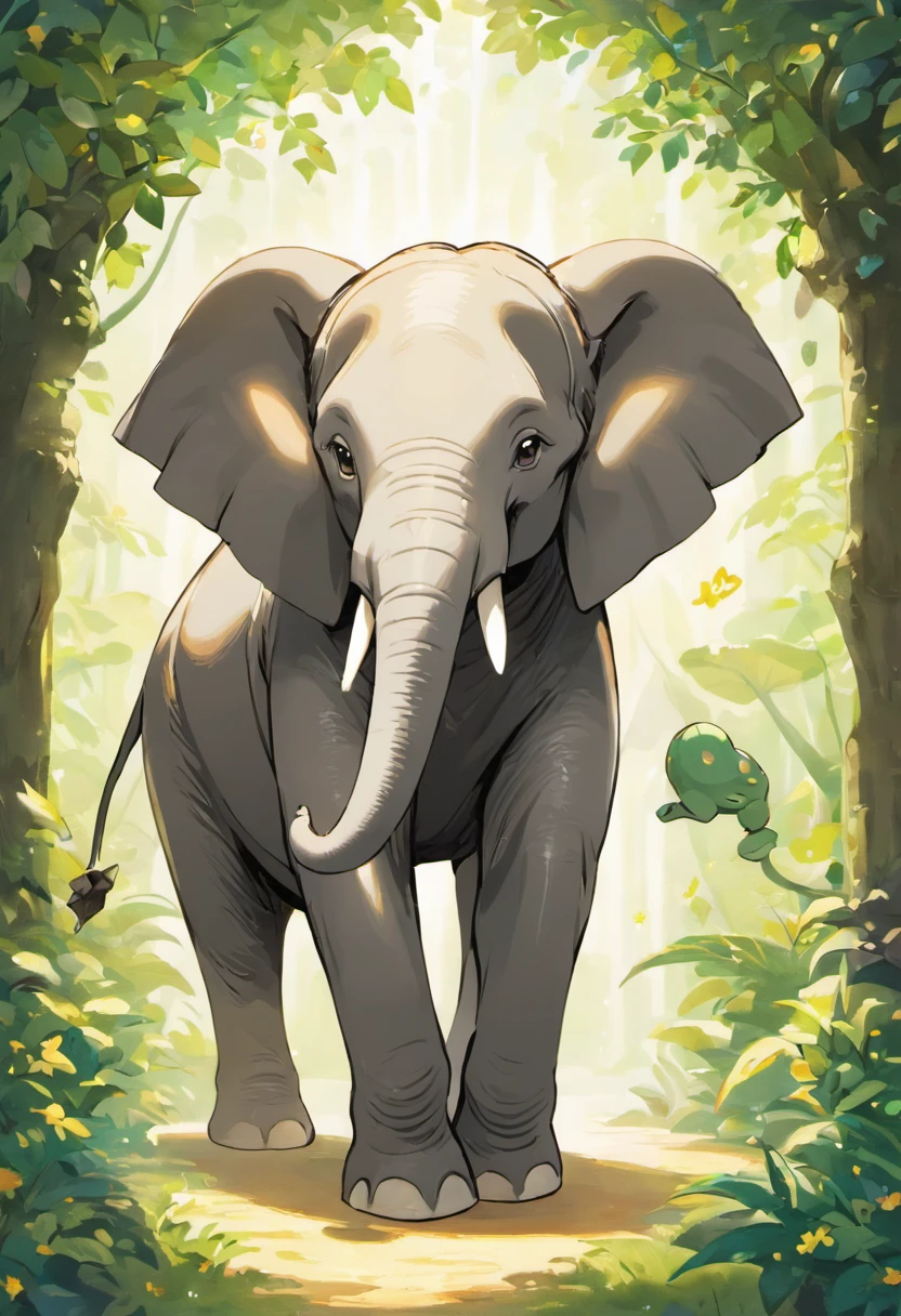 An ultra-detailed, high-resolution (best quality, 4k, 8k, highres, masterpiece:1.2) image of a machine elephant. The elephant should have an intricate design, with various mechanical parts and gears visible on its body. The elephant's eyes should be detailed, with a mesmerizing glow emanating from them. The trunk should be strong and flexible, with small mechanical joints that allow it to move in a lifelike manner. The tusks should be made of gleaming metal, polished to perfection. The ears should have delicate engravings, resembling intricate art pieces. The body of the elephant should be made of a combination of shiny metal and smooth, polished surfaces, creating a blend of ruggedness and elegance. The machine elephant should be standing majestically in a lush garden, surrounded by vibrant flowers and tall, green trees. The scene should be bathed in warm, golden sunlight, creating a magical atmosphere. The colors should be vivid and rich, with a hint of metallic sheen to enhance the mechanical elements. The lighting should emphasize the intricate details of the machine elephant, casting dramatic shadows and highlights. The overall style should combine elements of sci-fi and concept art, creating a unique and captivating image.