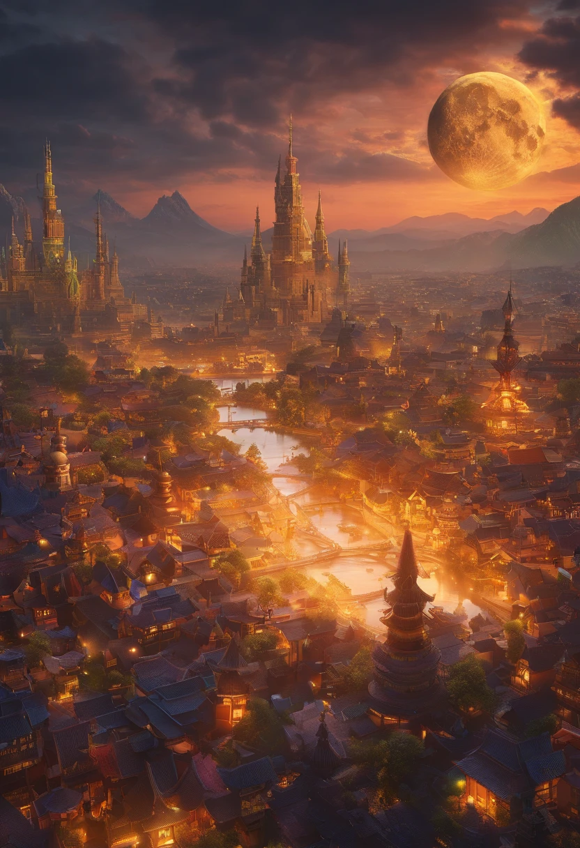 The city of dawn, darkness flows through the world, the golden moon and dragon world of dawn, the city of the non existen, the dead end of the life timeline , flashing onto the dragon.