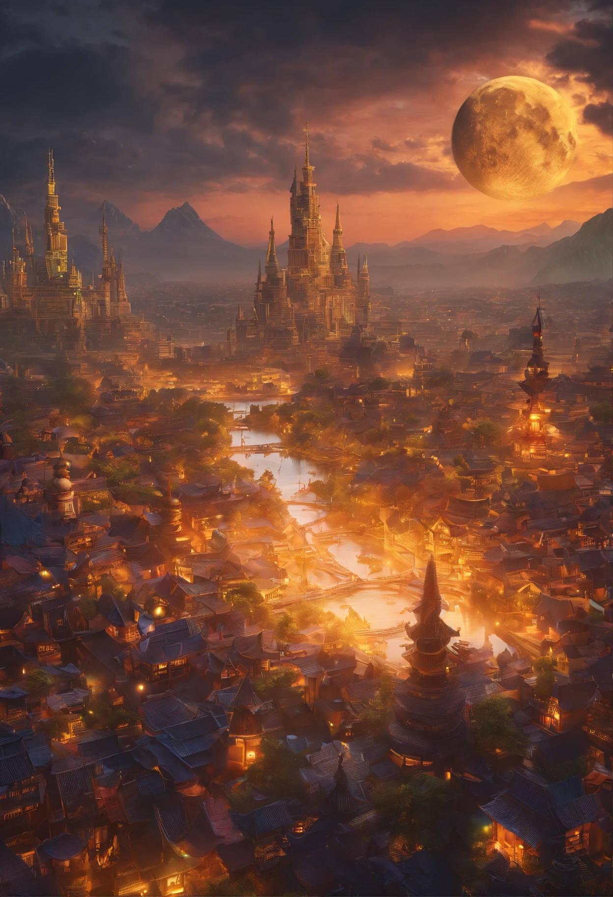 The city of dawn, darkness flows through the world, the golden moon and dragon world of dawn, the city of the non existen, the dead end of the life timeline , flashing onto the dragon.