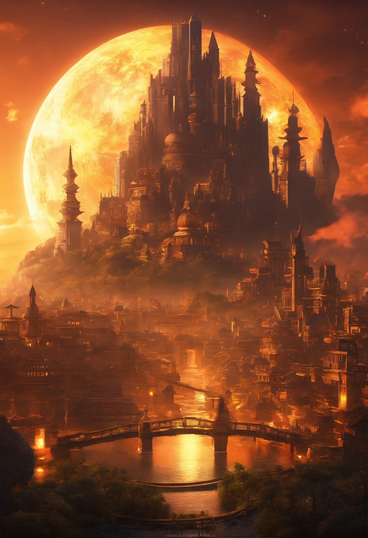 The city of dawn, darkness flows through the world, the golden moon and dragon world of dawn, the city of the non existen, the dead end of the life timeline , flashing onto the dragon.