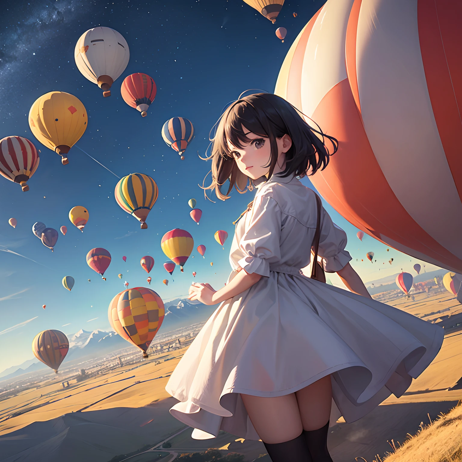 finest image, hot air balloons, viewing the ground from the space