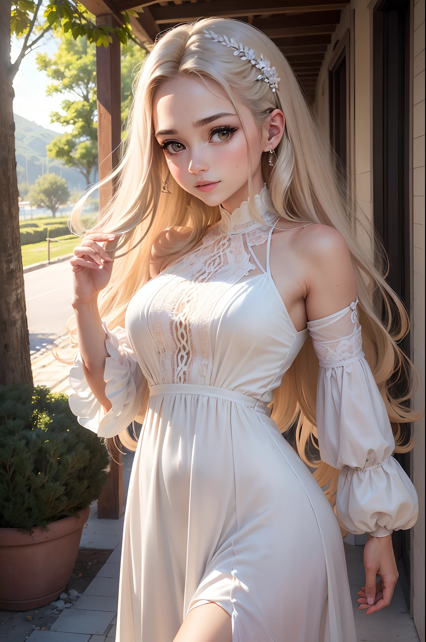 (Ultra realismo), (obra-prima: 1.4), retrato, (serene expression: 1.3), mulher de 30 anos, (detalhes faciais: 1.5), (cabelos longos e ondulados: 1.3), olhos hipnotizantes, (Vestido elegante: 1.2), Classic background, (natural  lightting: 1.4), (cores sutis: 1.2), (atmosfera serena), (Estilo realista), (Pinceladas suaves: 1.3), (beleza natural: 1.4), (Focus on expression), (Respect for Individuality), (Suavidade das Linhas), (Detalhes Atemporais: 1.5).