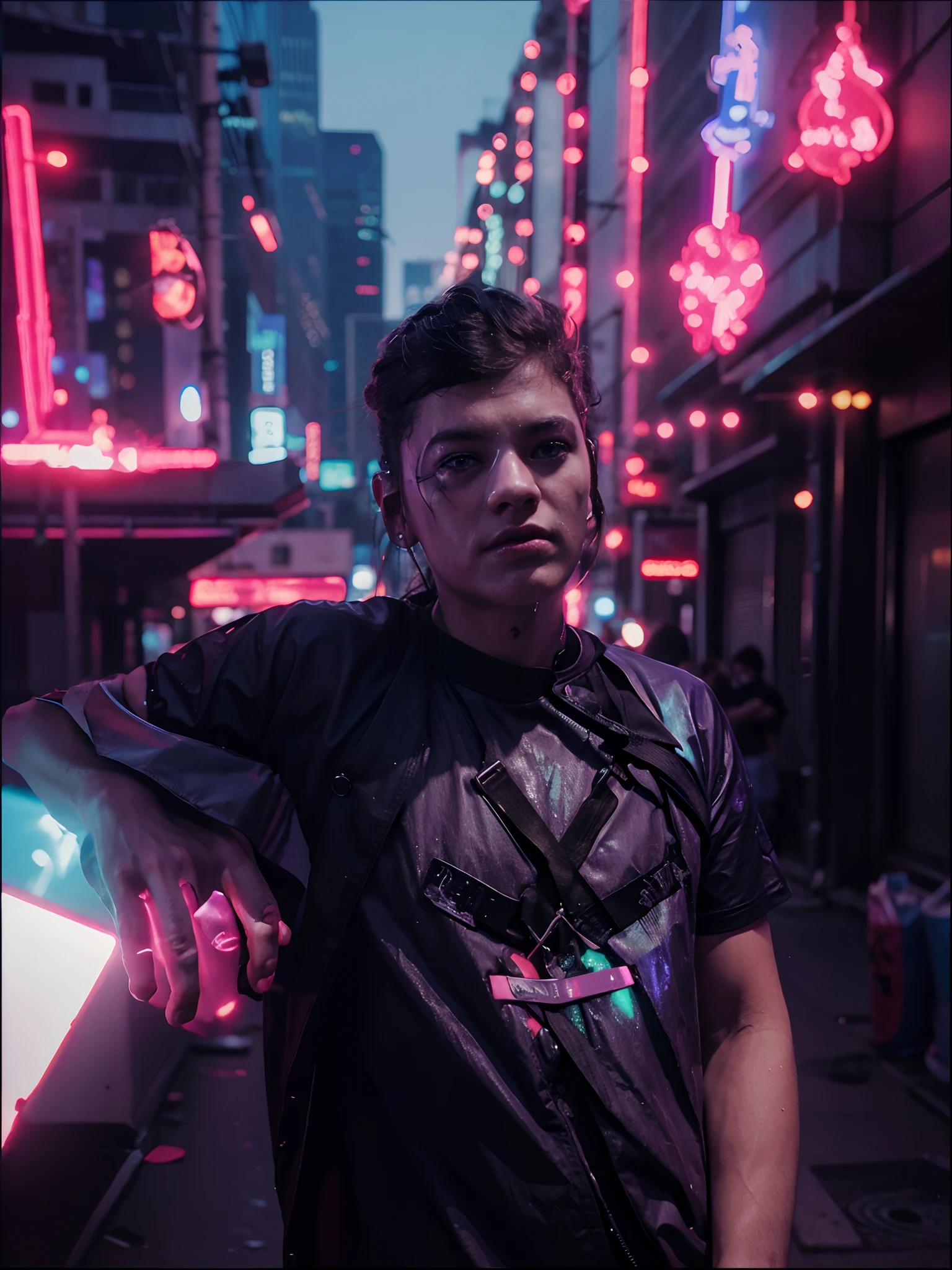 Cyberpunk, realistic,4k image,ultra realistic,neon background,